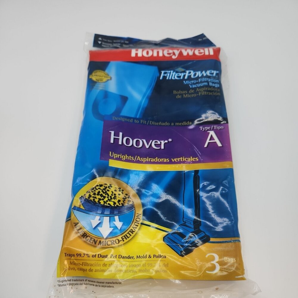 NEW Type A Replacement Vacuum Bags  Hoover Uprights‎ 3 Bags Honeywell H23217 F2